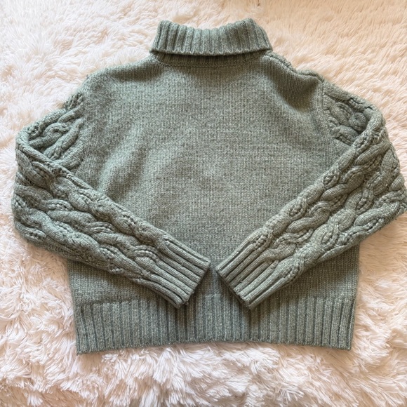 Sincerely Jules Mint Cable Knit Cowl Sweater - Picture 5 of 6